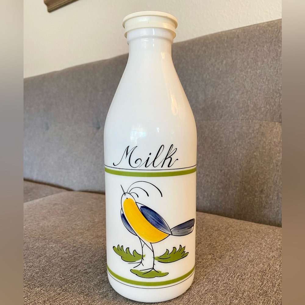 Vintage Milk Glass Bottle